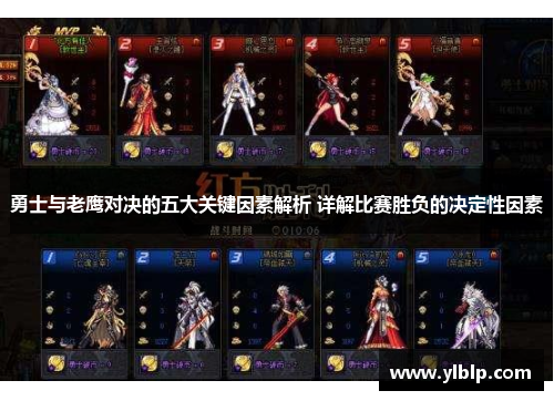 勇士与老鹰对决的五大关键因素解析 详解比赛胜负的决定性因素